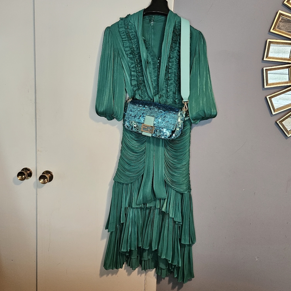 Costarellos Tiered Gown